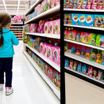 LOL Surprise Then & Now**

"A vibrant diptych contrasting the peak of LOL Surprise popularity with a modern scene; left side shows a bustling toy store aisle overflowing with LOL Surprise dolls and excited children, bright and colorful; right side shows a quieter, more organized aisle with fewer LOL Surprise products and children browsing tablets, more muted tones. Fully clothed children in appropriate attire, safe for work, correct proportions, well-formed hands, professional illustration, family-friendly."

**