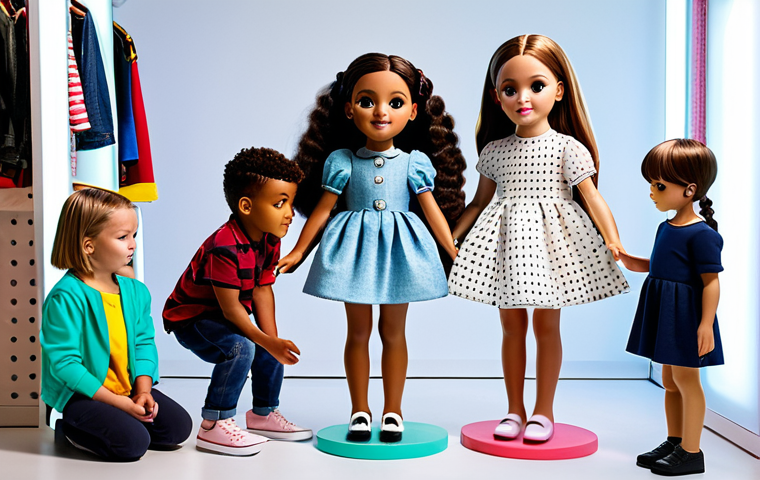 LOL 서프라이즈의 최신 트렌드 - Fashion Collaboration**

"A group of fully clothed, diverse children admiring a life-sized LOL Surpr...