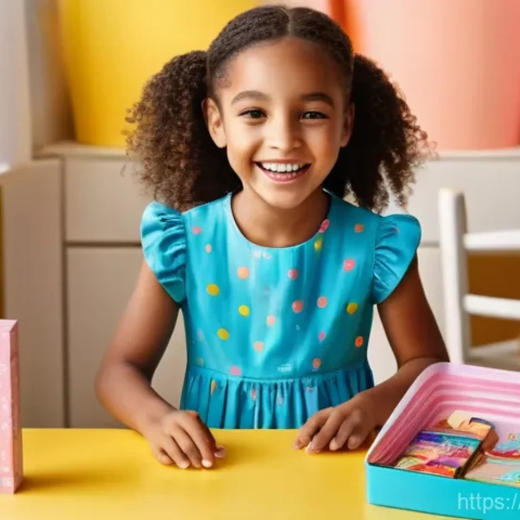 LOL 서프라이즈의 시장 점유율 변화 - **Prompt:** "A brightly lit, joyful scene of a young girl, aged 8, with a wide, happy smile, activel...