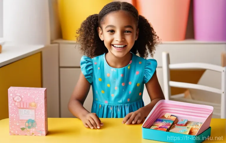 LOL 서프라이즈의 시장 점유율 변화 - **Prompt:** "A brightly lit, joyful scene of a young girl, aged 8, with a wide, happy smile, activel...