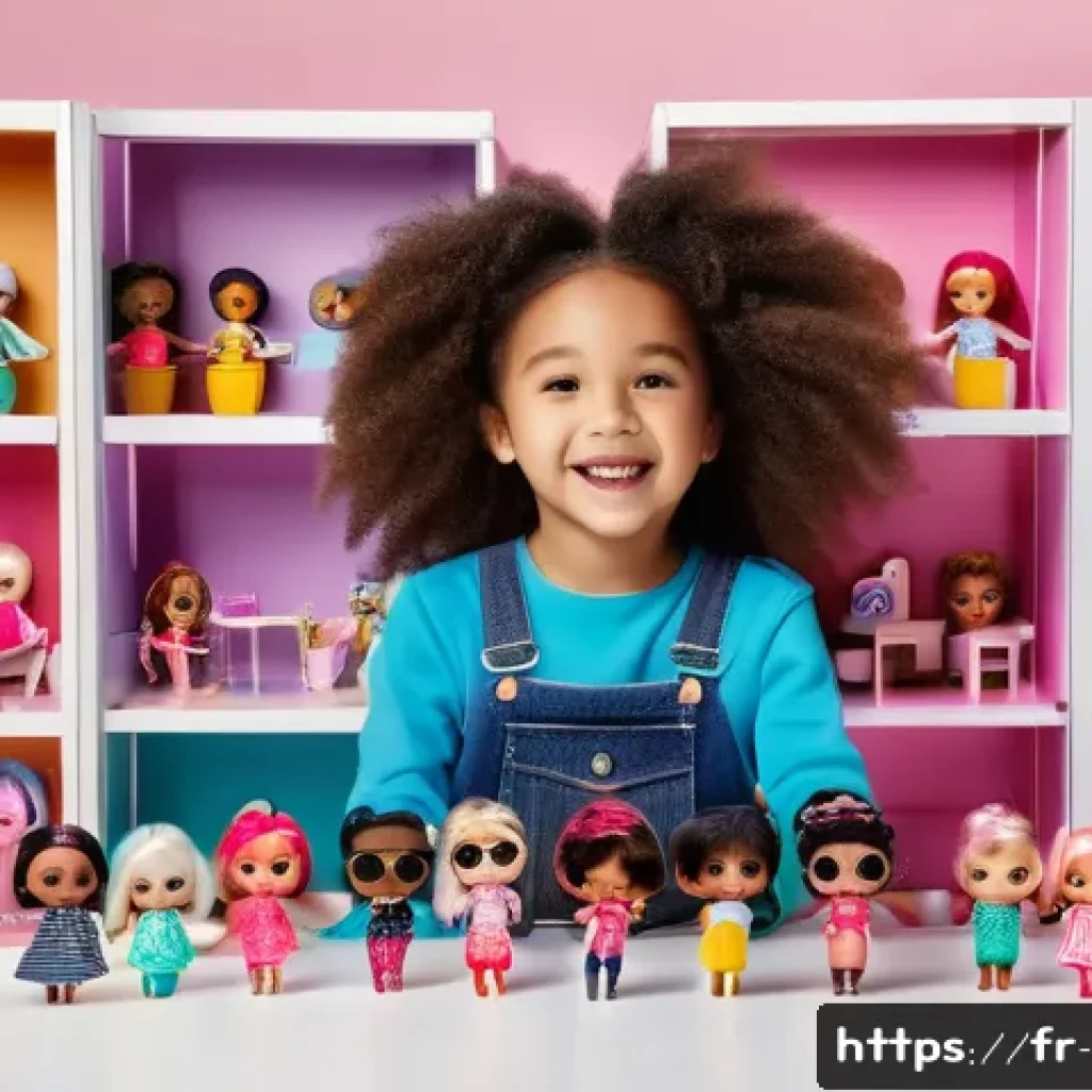 LOL 서프라이즈의 연간 판매량 분석 - A vibrant and colorful scene of a child&rsquo;s playroom filled with a variety of LOL Surprise dolls displ...