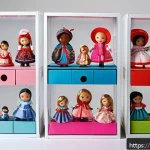 Home 19 LOL 서프라이즈와 연계된 다양한 장난감 시리즈 - A vibrant and detailed scene featuring a diverse collection of colorful surprise dolls and accessori...